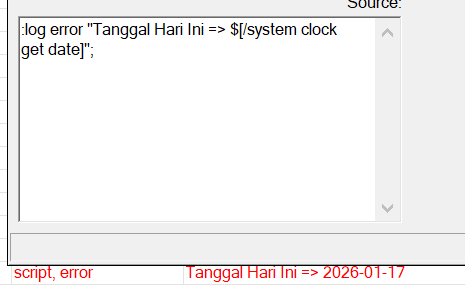 Format mikrotik default dari System