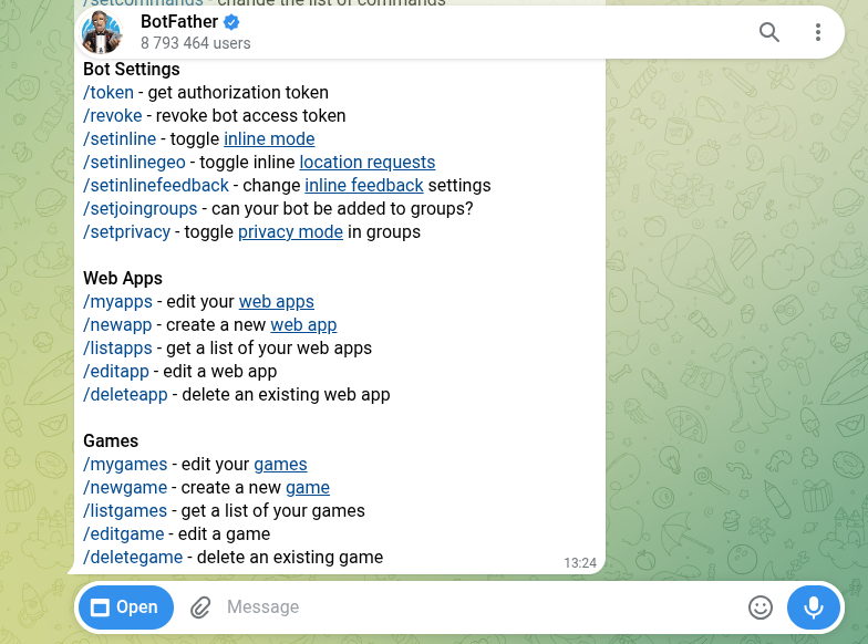 BotFather Start